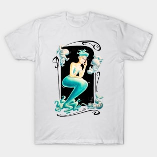 Turquoise mermaid and cat fish T-Shirt